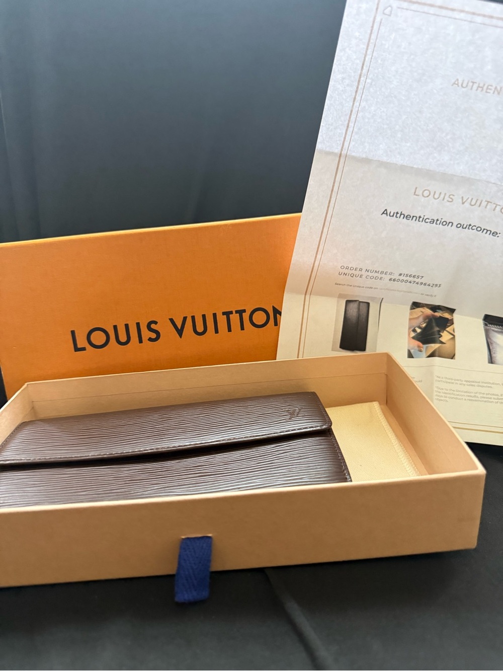 Louis Vuitton Dark Brown Epi Leather Flap Wallet